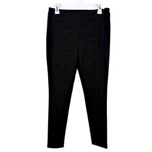White House Black Market The Skinny Pants 4 Black Velvet Textured Workwear